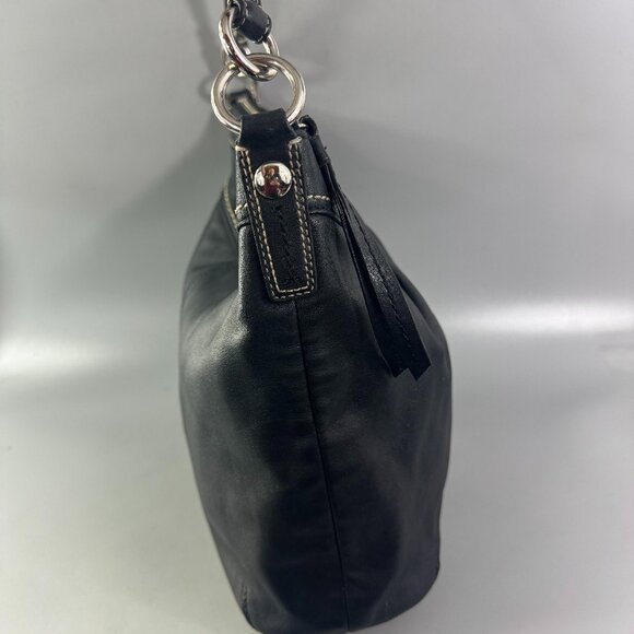 Vintage Coach F13764 Black Leather Hobo Bag - Picture 8 of 13